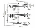 Reflecta PLANO DeskStand 23-1010 Q Table/desk stand for 4 monitors