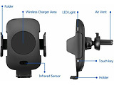 Tellur TLL151201 Wireless car charger + automatic mount 10W / Black