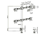 Brateck LDT33-C048 Quad Monitors Steel Articulating Monitor Arm