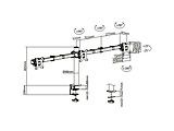 Brateck LDT33-C036 Triple Monitors Steel Articulating Monitor Arm / Black