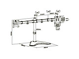 Brateck LDT42-T024 Monitors Steel Articulating Monitor Stand / Black