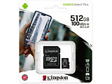 Kingston SDCS2/512GB 512GB microSD Class10 A1 UHS-I + SD adapter Canvas Select Plus