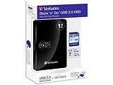 Verbatim Store 'n' Go with SD Card Reader 53421 2.5" External HDD 1.0TB / Black