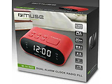 MUSE M-10 / Dual Alarm Clock Radio / Red