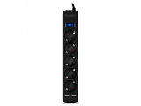 Sven SF-05LU  2 USB 5.0m Surge Protector / Black