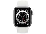 Apple Watch Series 6 GPS 40mm Silver Aluminum Case with White Sport Band / White