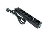 UltraPower UP6-B-10PPB Surge Protector 6 Sockets 3.0m / Black