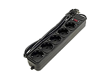 UltraPower UP3-B-15PPB Surge Protector 5 Sockets 4.5m / Black