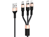 Hoco X26 Xpress for Lightning+Micro+Type-C Black