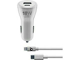 Cellularline Car Charger Dual Kit / 18W+12W / USB-C to Lightning / White