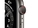 Apple Watch Series 6 GPS + Cellular 44mm Graphite Stainless Steel Case with Black Sport Band / Black