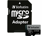 Verbatim Pro U3 microSDXC 64GB / SD Adapter / 47042