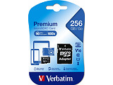 Verbatim Premium microSDXC 256GB / SD Adapter / 44087