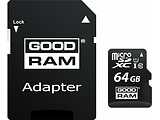 microSD GOODRAM M1AA / 64GB / SD adapter / M1AA-0640R12