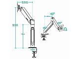Arctic X1-3D Desk Mount Gas Spring Monitor Arm for 1 monitor