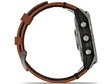 Garmin Fenix 7 Sapphire Solar Titanium with Chestnut Leather Band / 010-02540-31