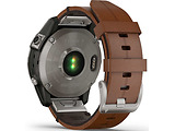 Garmin Fenix 7 Sapphire Solar Titanium with Chestnut Leather Band / 010-02540-31