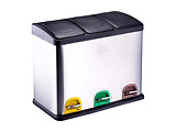 Dirt Devil Pedal Bin 3x15L Soft Close / DDPBIN3X15SLV