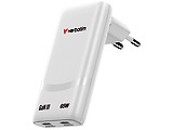 Verbatim Fold 'n' Go GaN Charger 65W White